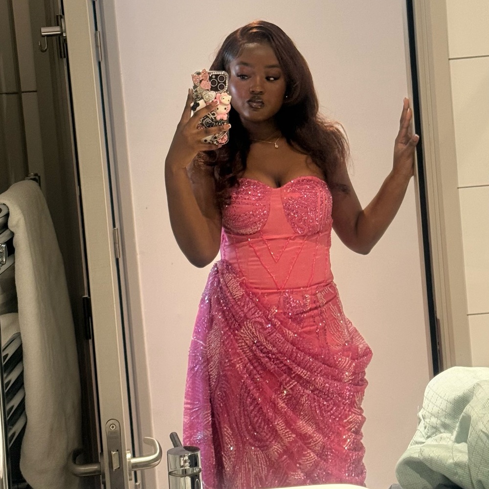 Custom Pink Nigerian Corset Dress